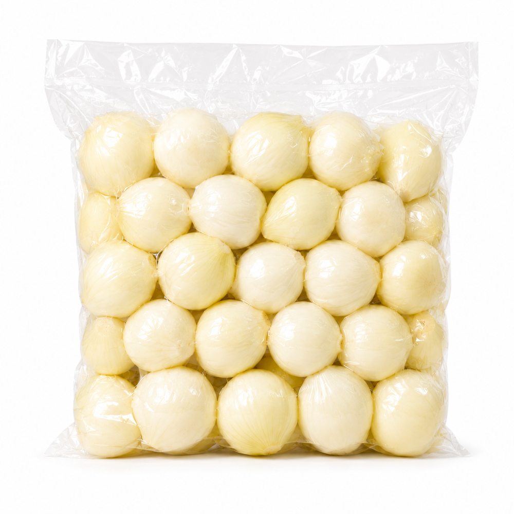 Whole peeled yellow onion