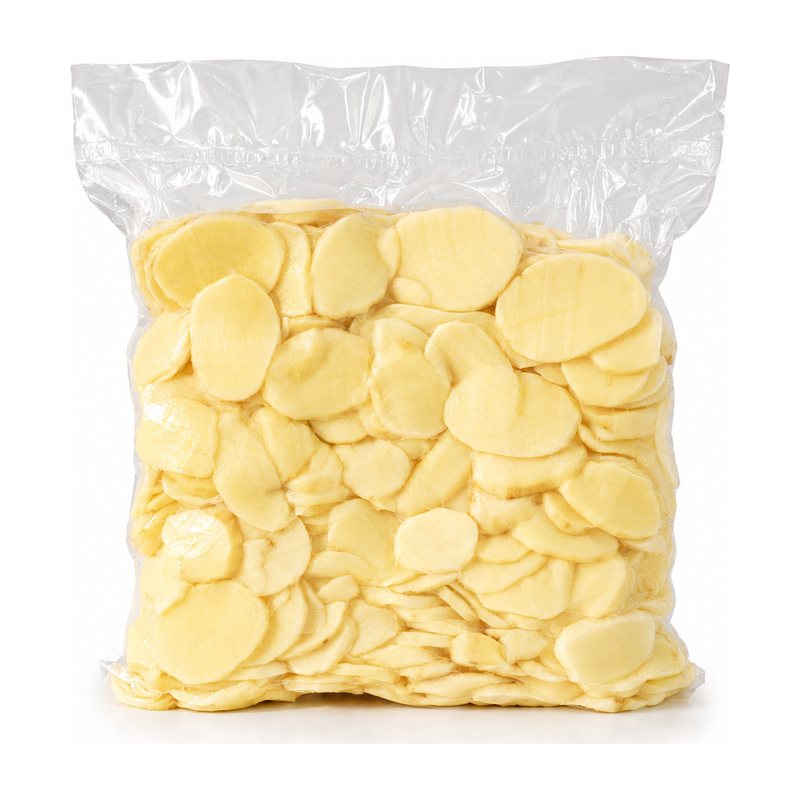 Sliced potatoes